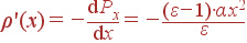 \rho '(x) = -\frac{{\rm d}P_x}{{\rm d}x} = -\frac{(\varepsilon-1)\cdot\alpha x^2}{\varepsilon}
