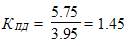 Times New Roman12167772150К_ПД = (5.75/3.95) = 1.45 
